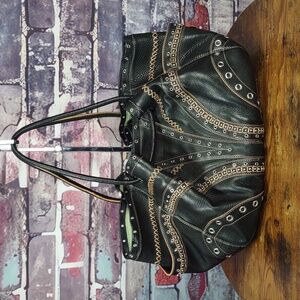 Cole Haan "Denny" Village Grommet Leather Hobo Bag